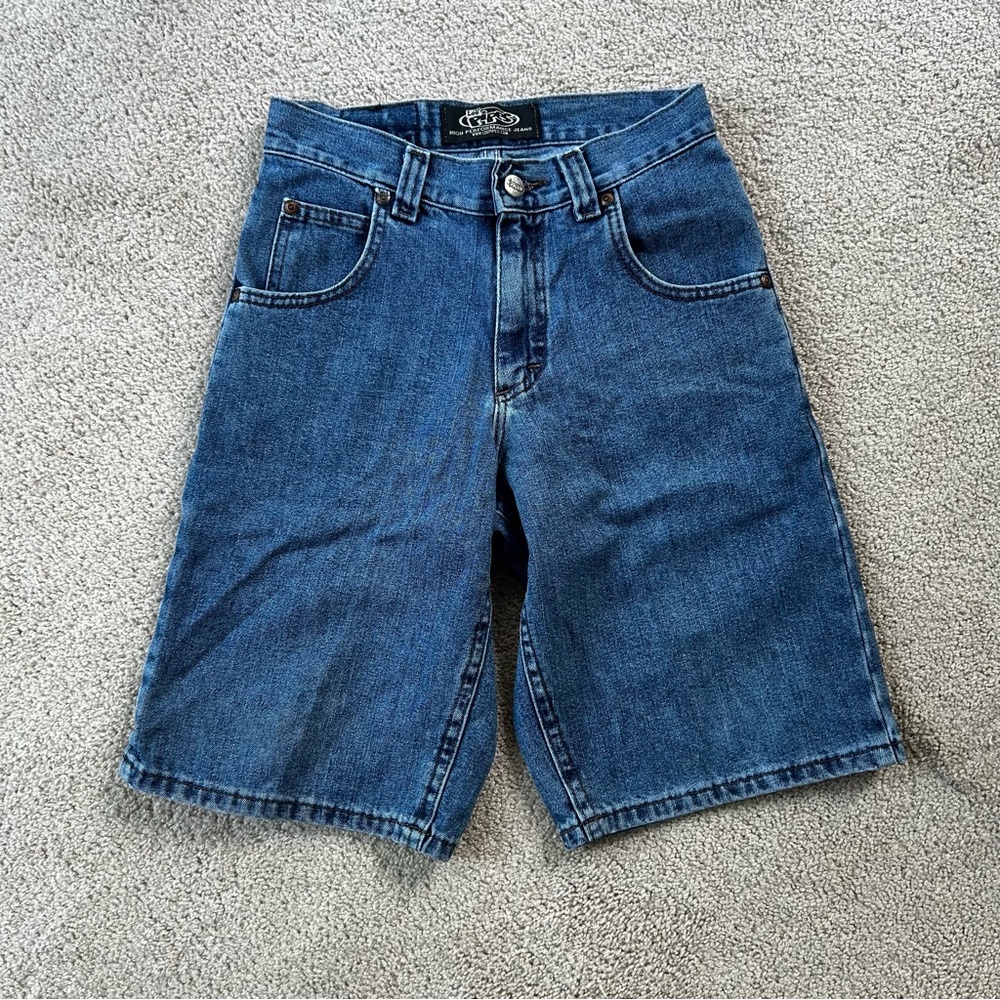 VTG Lee Pipes Denim Shorts Youth 12R Waist Blue Jean Baggy Y2K 90s